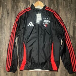 Adidas Black and Red Windbreaker Jacket
